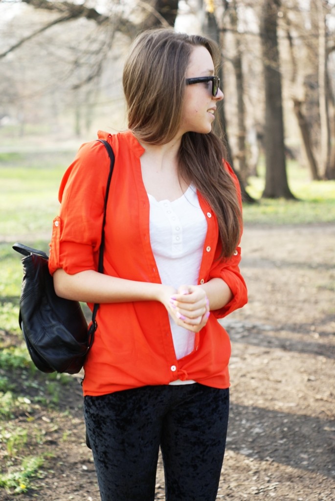 pomarańczowa koszula vero moda
