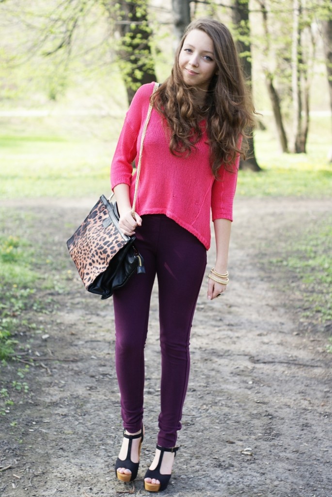 fioletowe spodnie stylizacja