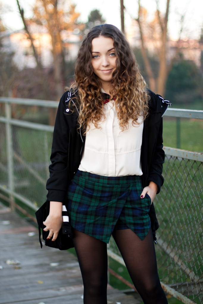 look with checked shorts fashion blog