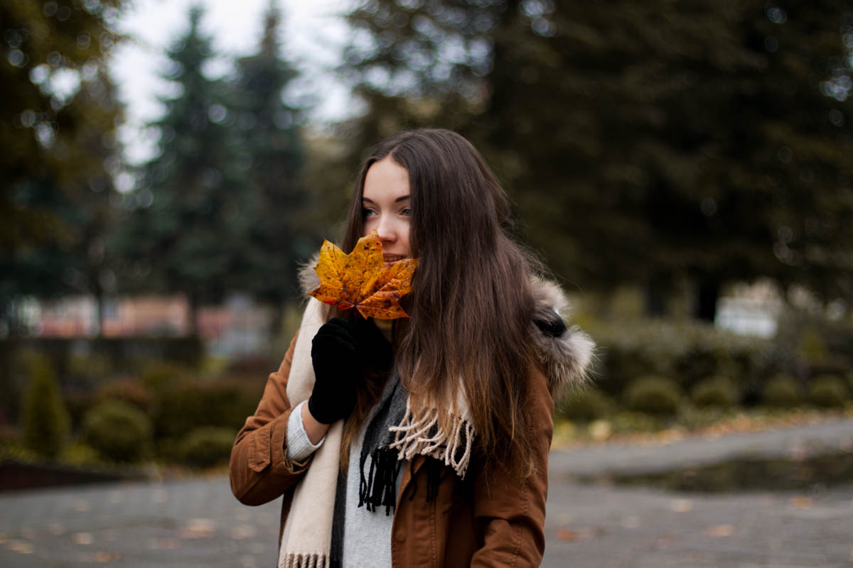jesienny szal stylizacja