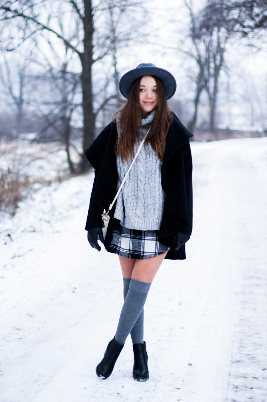 Zakolanówki zima stylizacja