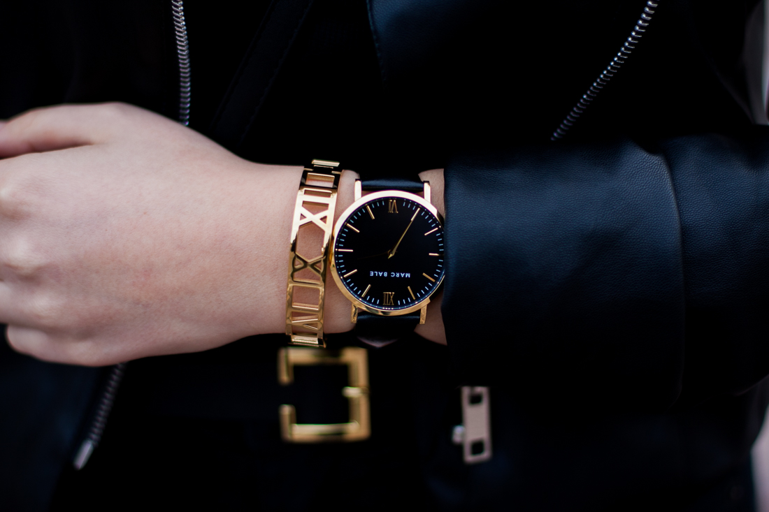 zegarek marc bale czarno złoty