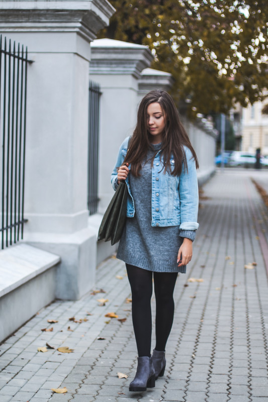 szare botki na platformie deezee