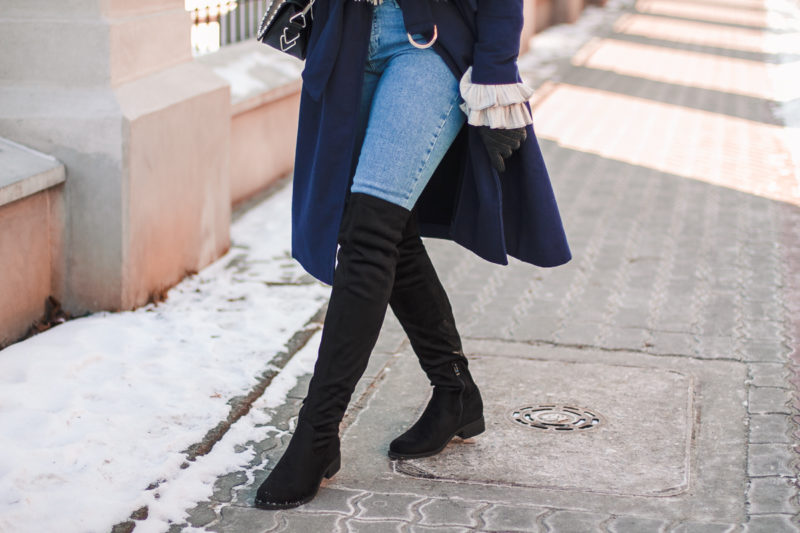 długie czarne kozaki