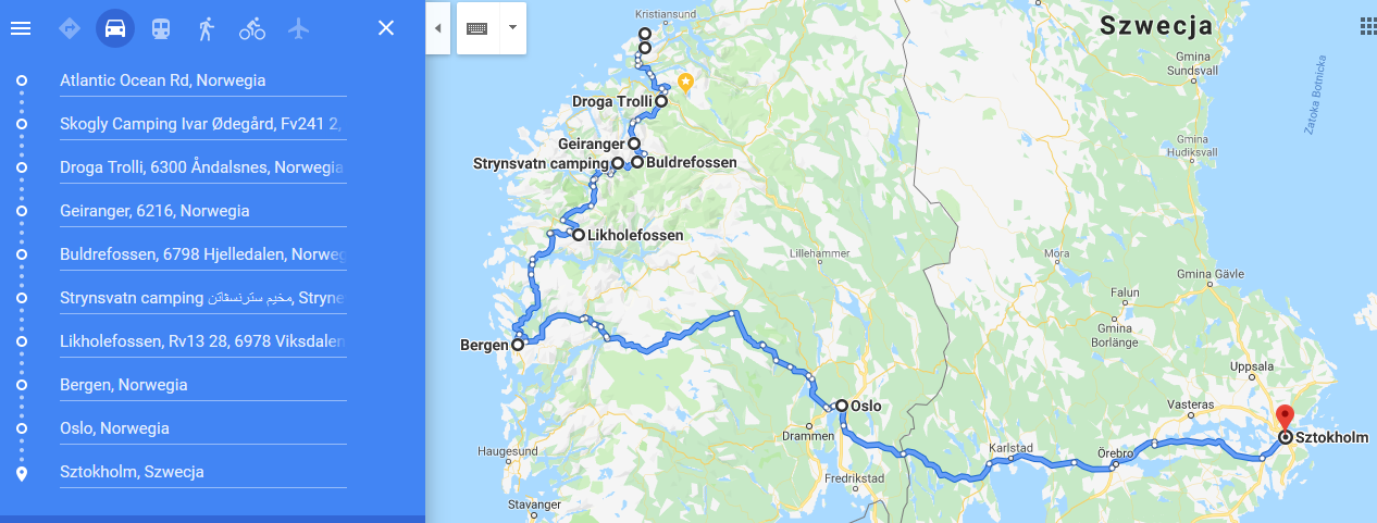 jak zorganizować podróż do szwecji i norwegii samochodem