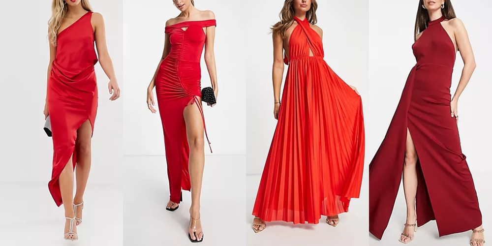 czerwone sukienki na wesele maxi
